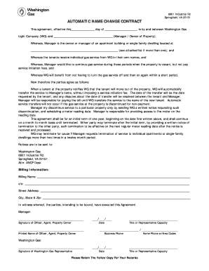 Washington Gas  Form