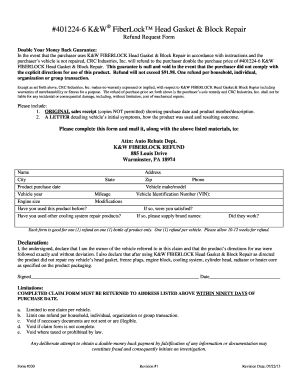 K W Fiberlock Money Back Guarantee Fill Out And Sign Printable Pdf Template Signnow