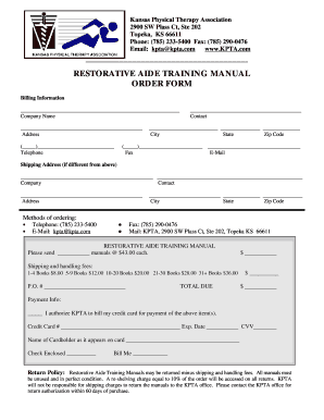 Restorative Aide Training Manual  Form