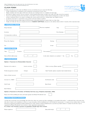 Morgan Price Claim Form