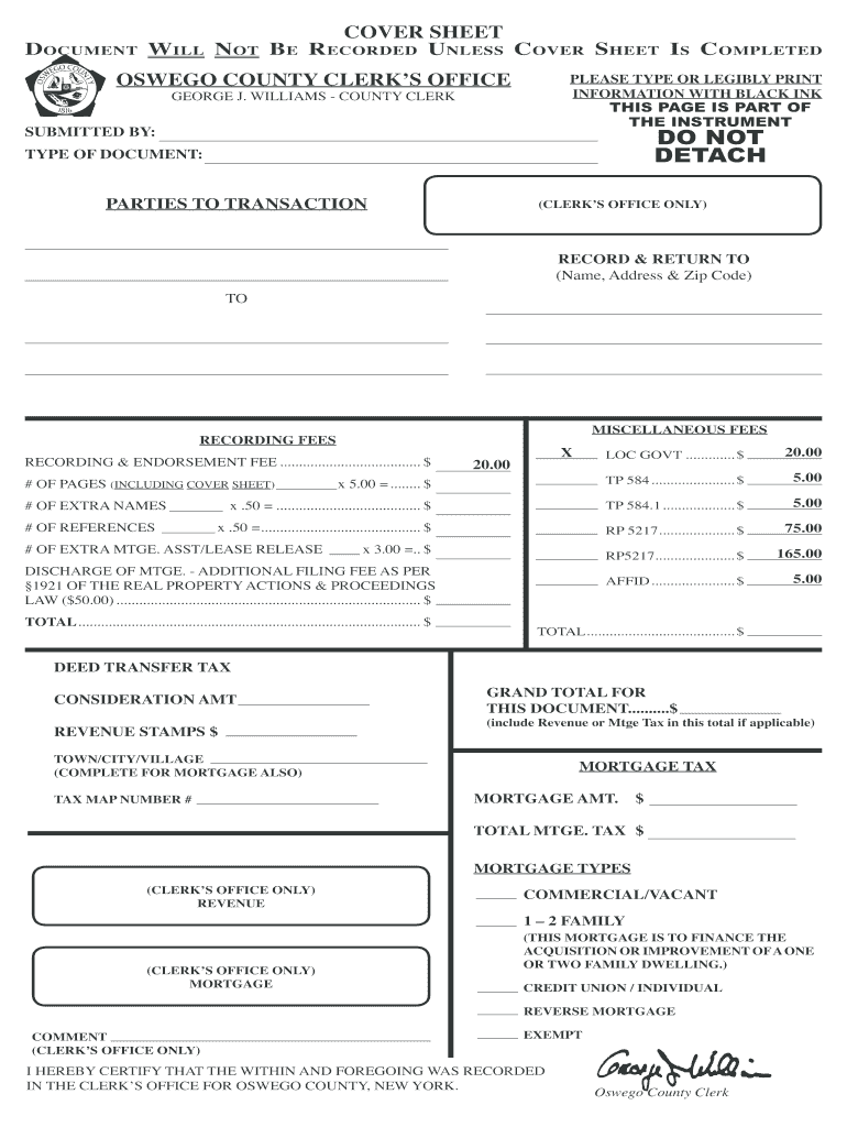 Oswego County Clerks Office Forms