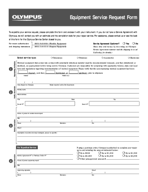 Equipment Service Request Form Olympus America