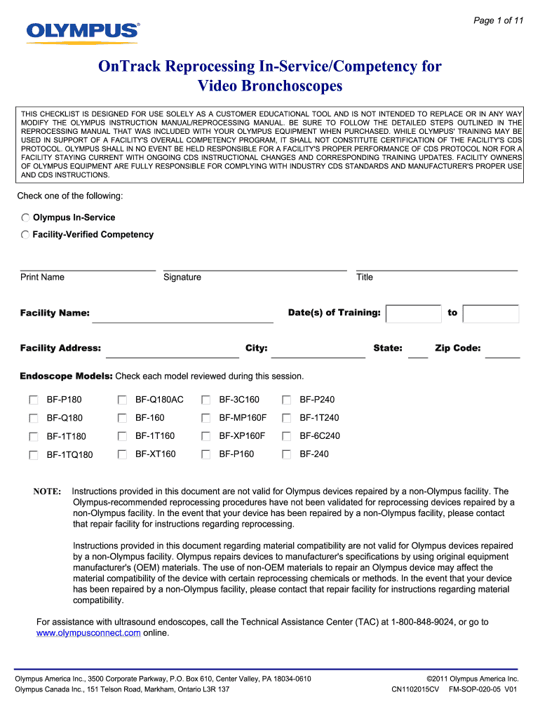 Ontrack Reprocessing in Service Customer Competency  Form