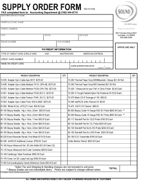 Supply Order Form