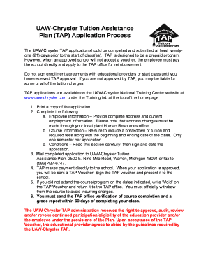 Uaw Tuition Assistance Program  Form