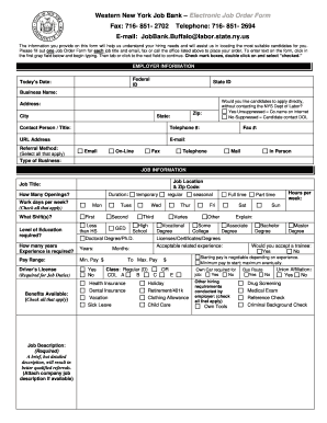 Printing Press Job Order Form