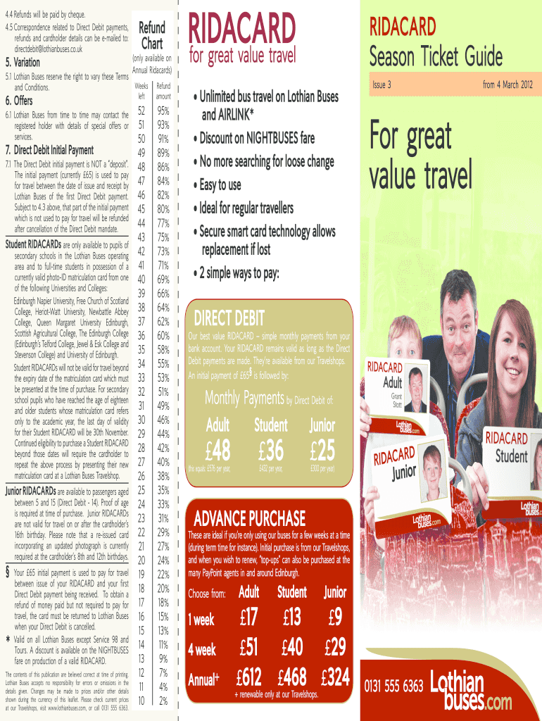  Ridacard Direct Debit Form 2012-2024