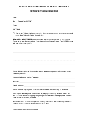 To Download a Blank Request Form for a Public Records Request