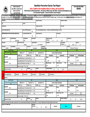 Backflow Test Report  Form