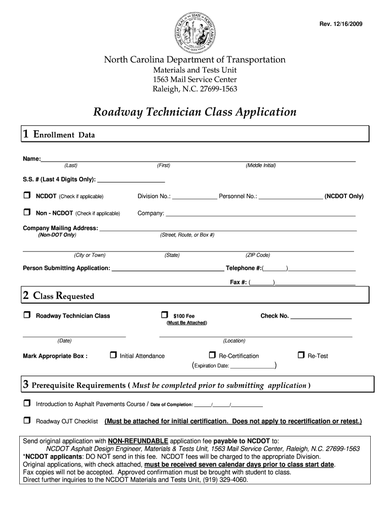  QMS Roadway Technician Class Registration  Connect NCDOT 2009-2024