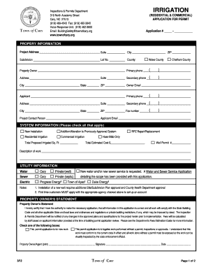 Town of Cary Inspections  Form