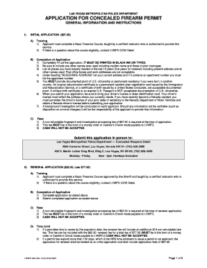 CCW Application Las Vegas Metropolitan Police Department  Form