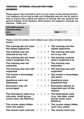 Feedback Course Example Form