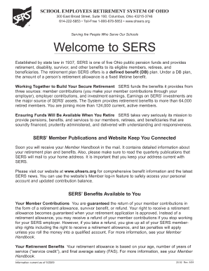 Ohio Sers Printable Membership Record  Form