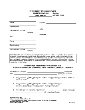 Printable Dissolution of Marriage Forms
