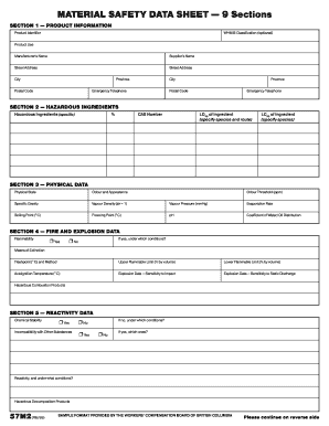 Safety Data Sheet Template Fill Out And Sign Printable Pdf Template Signnow