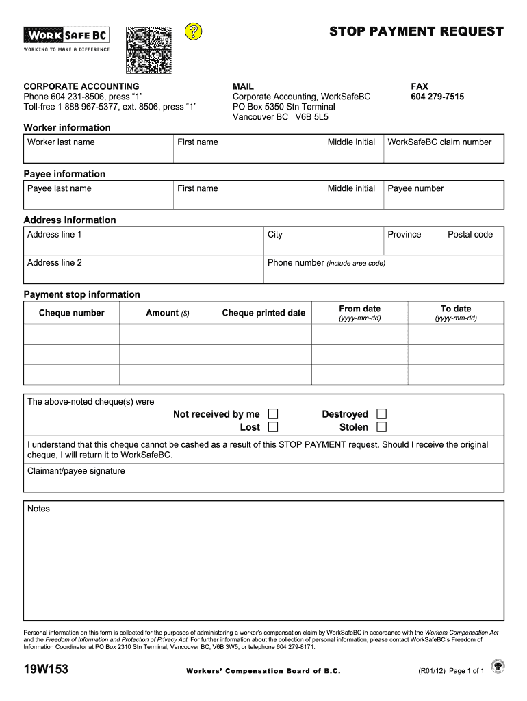  Stoppayment Worksafebc Com 2012-2024