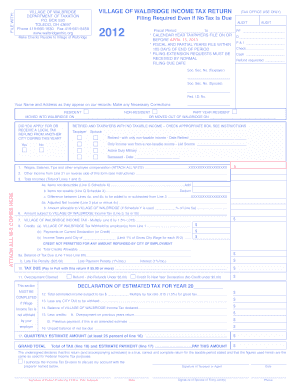 Village of Walbridge Tax Form