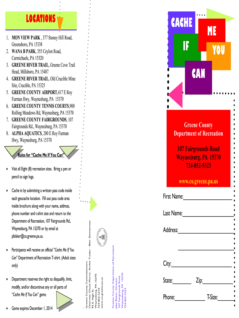 CACHE IF ME YOU CAN Greene County Co Greene Pa 2014-2025