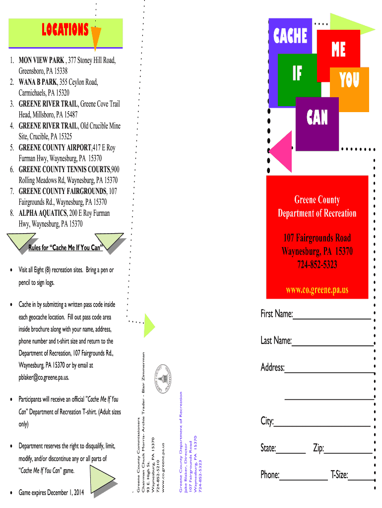  CACHE IF ME YOU CAN  Greene County  Co Greene Pa 2014-2024