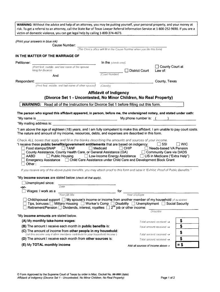 Dallas County Divorce Forms