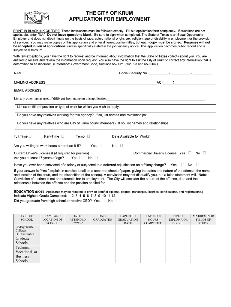 Filliable Form E 133state of Texas Application