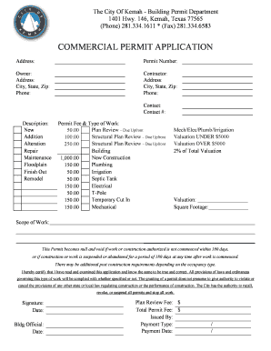 City of Kemah Permits  Form