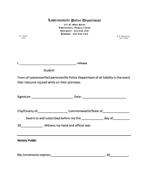 Lawrenceville Police Ride along Form