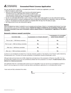 Concealed Permit Application Sedro Woklley Wa Form