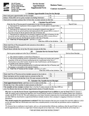 Apportionment Supplemental Form City of Tacoma Cms Cityoftacoma