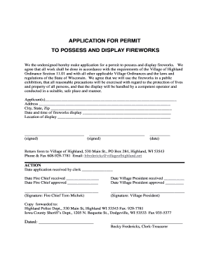 Firework Permit  Form