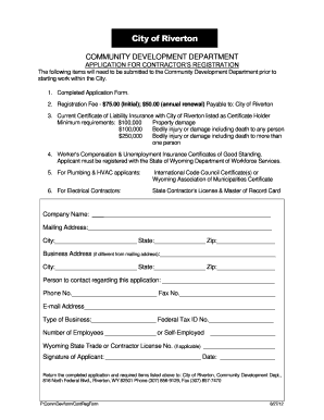 Contractors License Riverton Wyoming Form