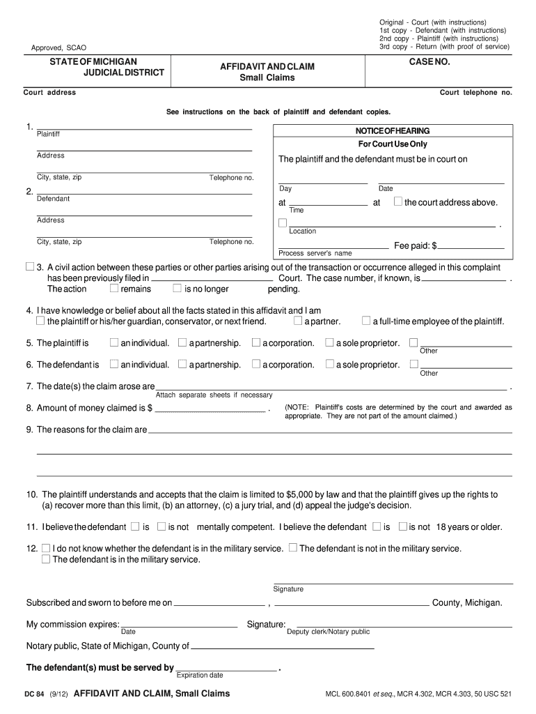  Dc 84 Form 2021-2024