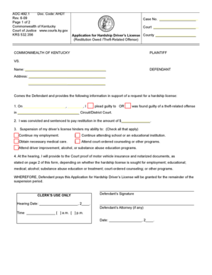UCKY COMM O EA L TH of KE NT NW Lex Et Justitia RT C U E CO AOC492 Courts Ky  Form