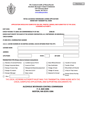 Alcoholic License Transmittal Form - Fill Out and Sign Printable PDF  Template | signNow
