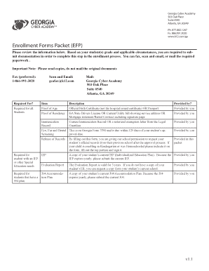 Enrollment Forms Packet EFP K12 Com