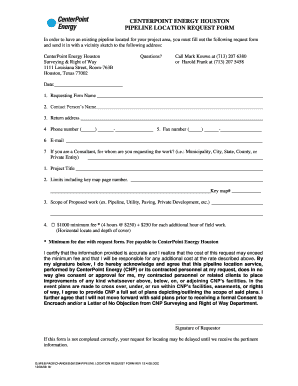 Centerpoint Standard Map Request Form