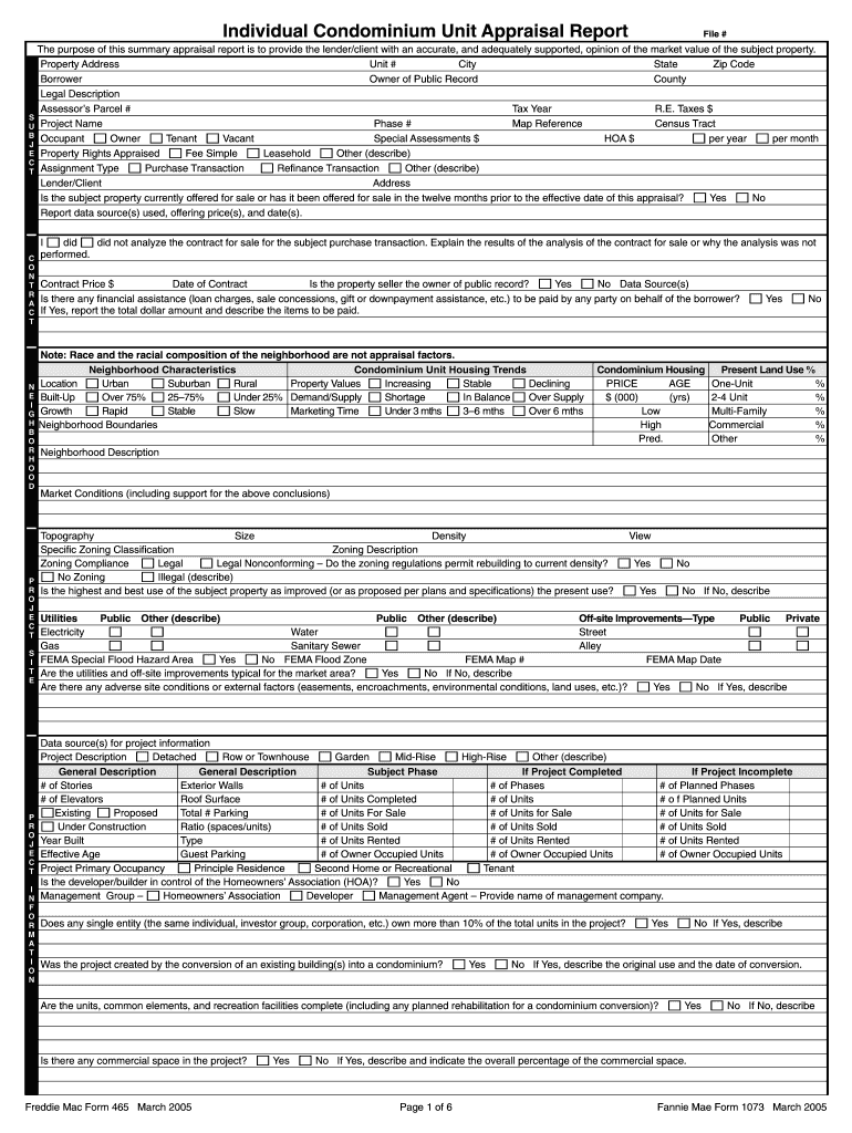 1073 Appraisal  Form