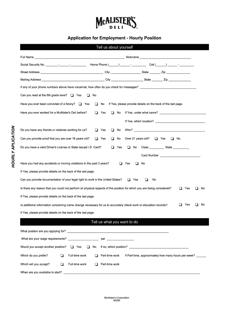  Mcalister's Application 2006-2024