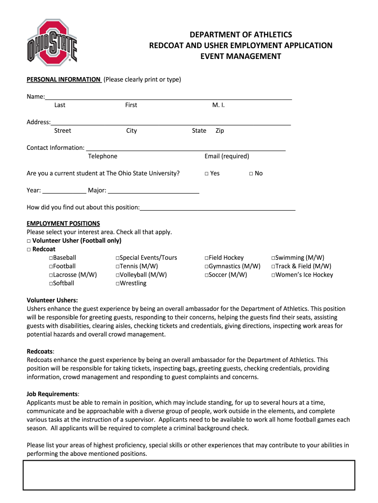 Redcoat Application  Form