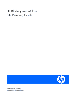 HP BladeSystem C Class Site Planning Guide Business Support  Form