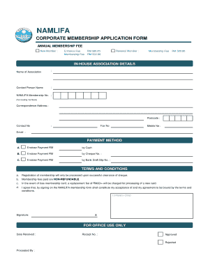 Namlifa Membership  Form