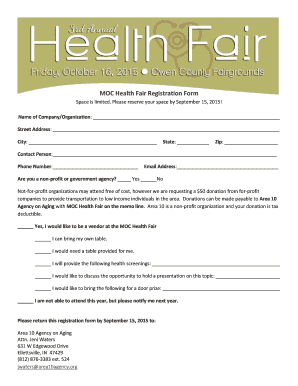 MOC Health Fair Registration Form Area10agencyorg