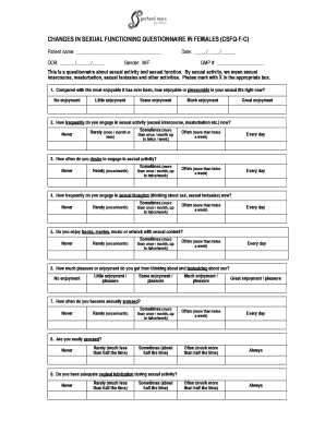 Csfq 14 Questionnaire PDF  Form