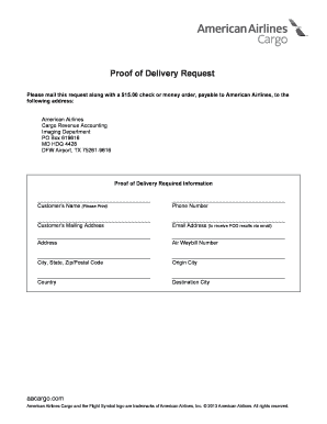 Proof of Delivery Form