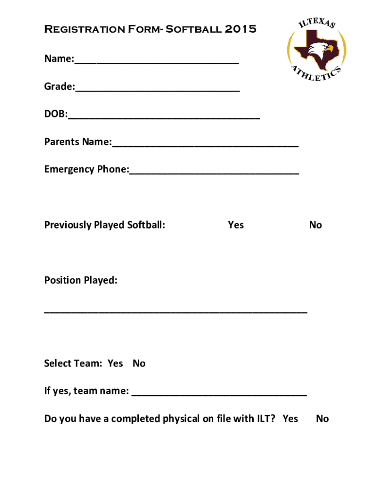 Softball Tryout Flyer Template  Form