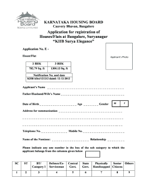 Khb Surya Elegance Bangalore  Form