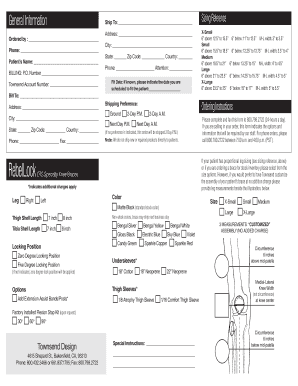  Townsend Knee Brace Order Form 2011-2024