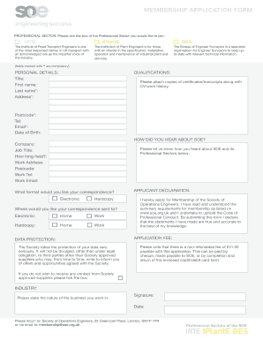 Soe Membership  Form