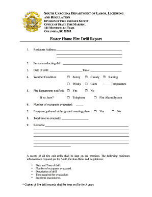  Foster Home Fire Drill Report Miracle Hill Miraclehill 2009